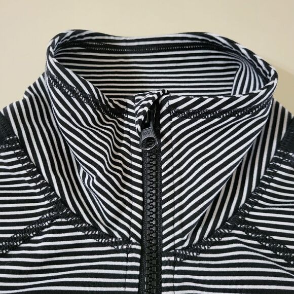 Zella Women's Black Stripe Full Zip Jacket Mesh Inserts - Picture 8 of 14